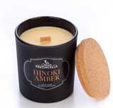 Świeczka sojowa Hinoki Amber czarna 135g Pavoncella oprawa: pudełko