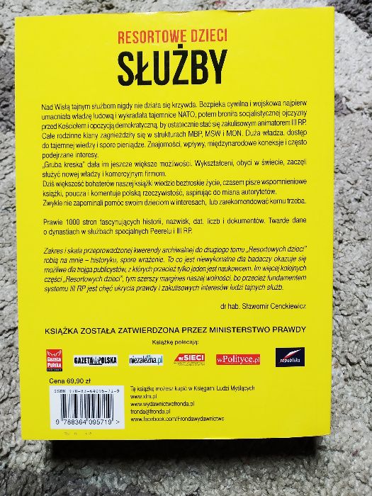 Książka  Resortowe dzieci. Służby 2 tomy Służby, Media- unikat.