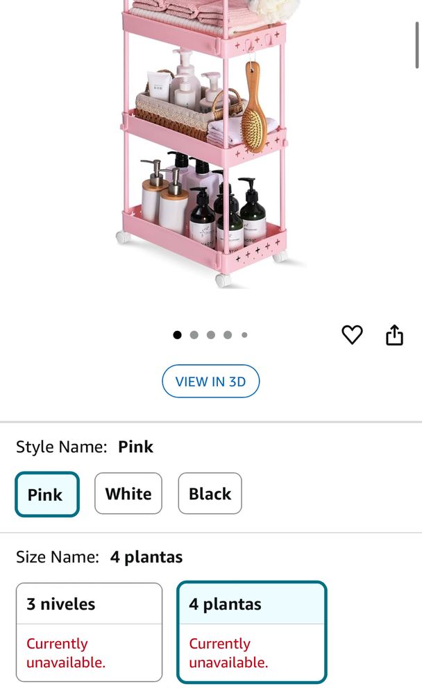 Carrinho organizador rosa