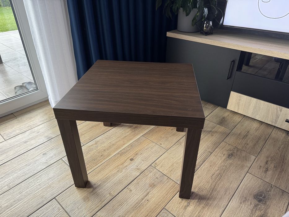 Lack Ikea stolik brąz, stolik RTV czarny