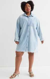 H&M лёгкое джинсовое платье рубашка 3ХЛ размер plus size