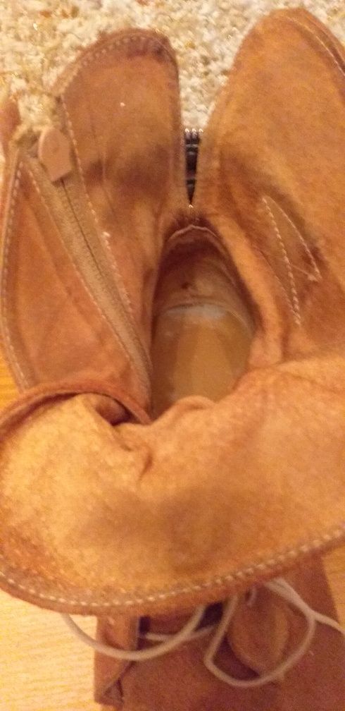 Botki damskie camel