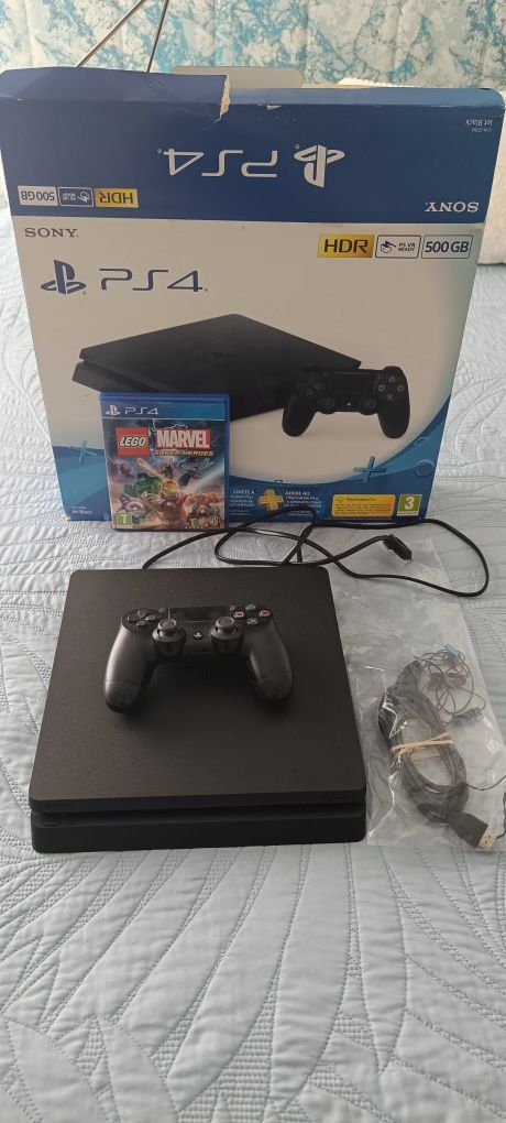 PlayStation 4 Slim e jogo Lego Marvel super Heroes