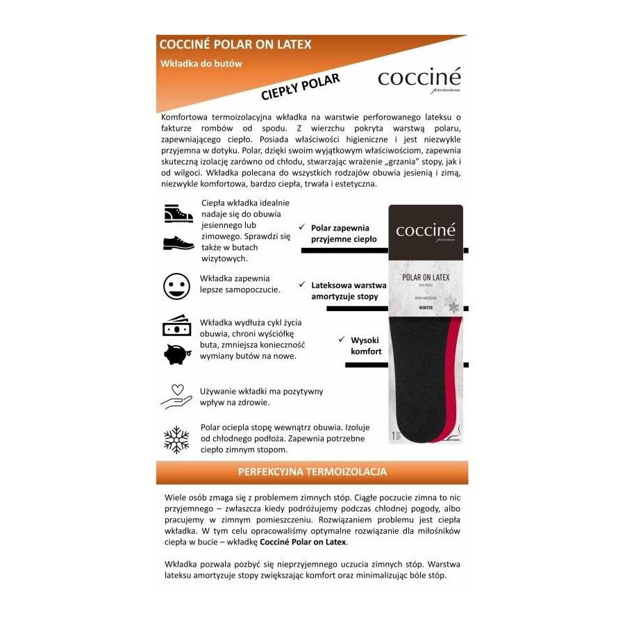 r. 37 - zimowe wkładki do butów polar on latex