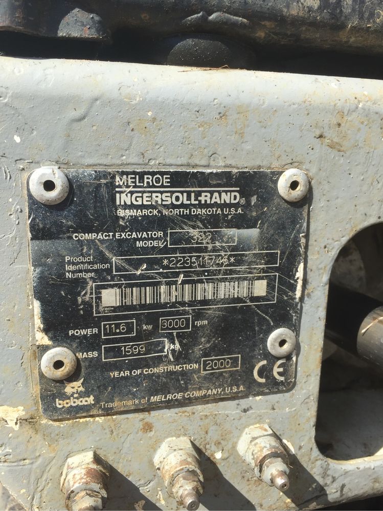 Продається мініекскаватор Bobcat 322
