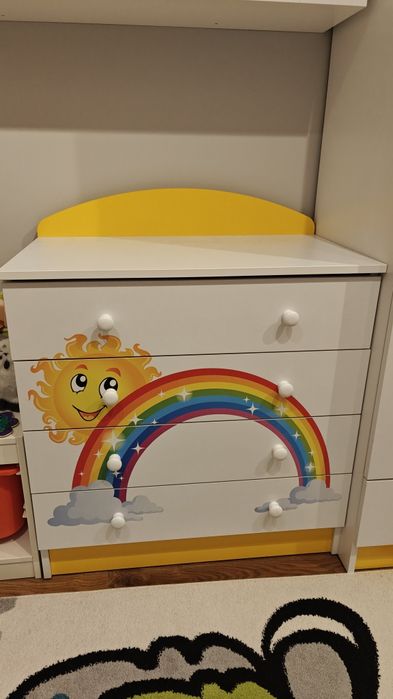Komoda dziecięca Almer meble, tęcza