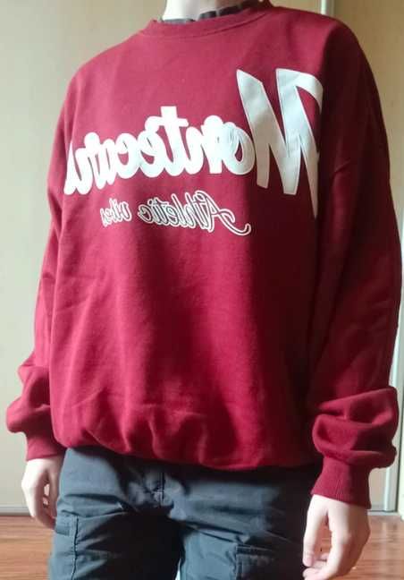 bordowa damska bluza Monteearlo athletic vibes bershka