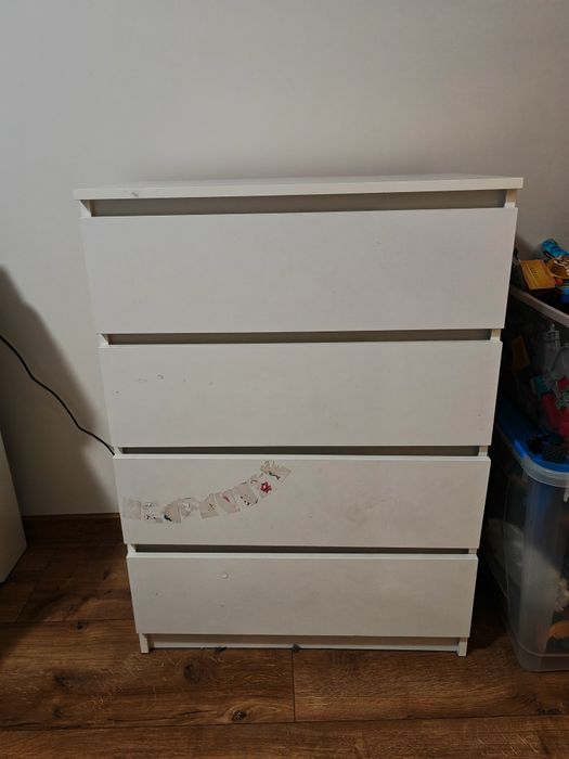 Komoda biała ikea malm 4 szuflady
