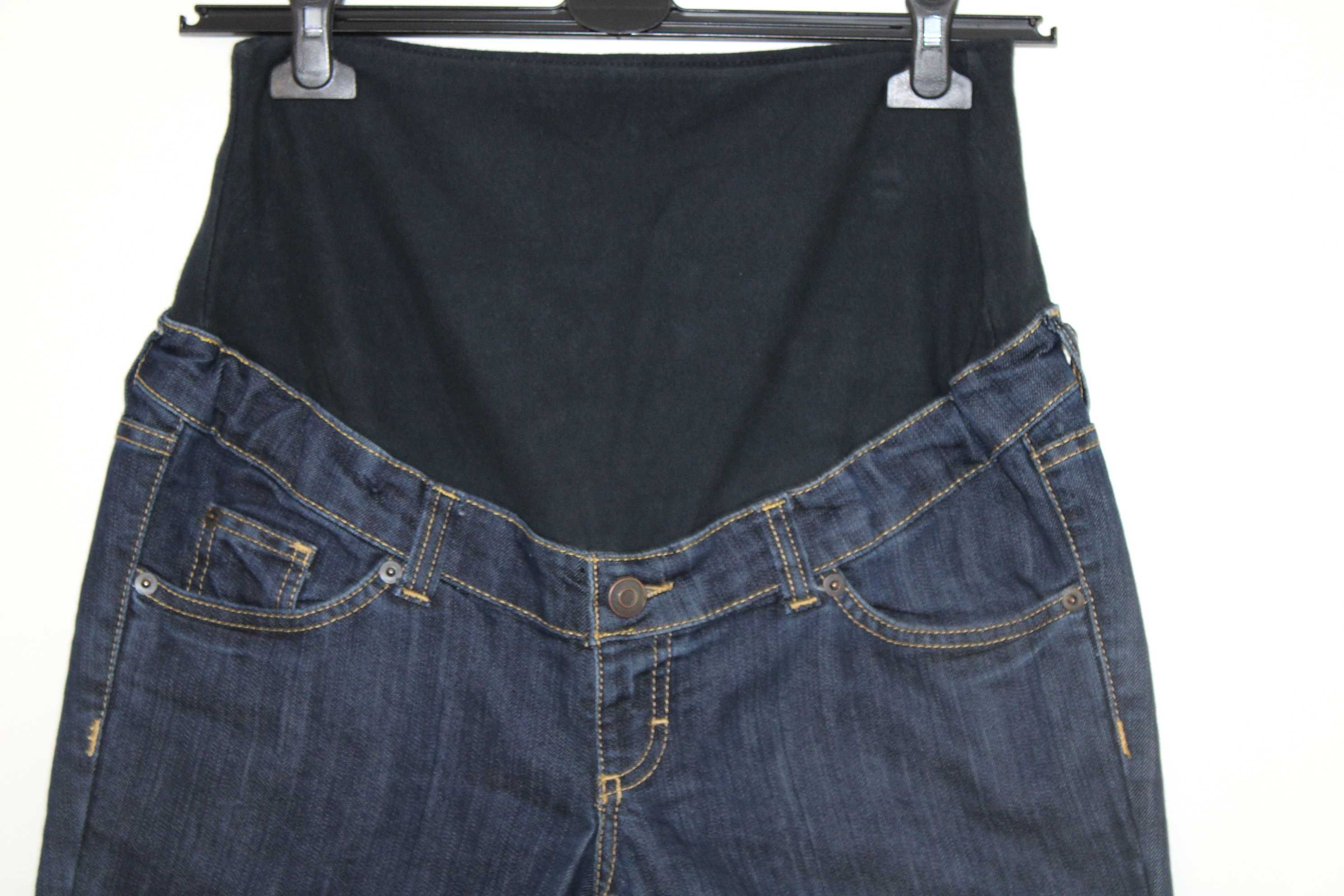 y4 H&M MAMA Wygodne Granatowe Spodnie Ciążowe Jeans Rybaczki 42 XL