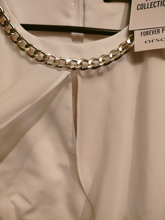 Piekna Elegancka Biała na ślub cywilny sukienka Orsay Nowa z lancuszki