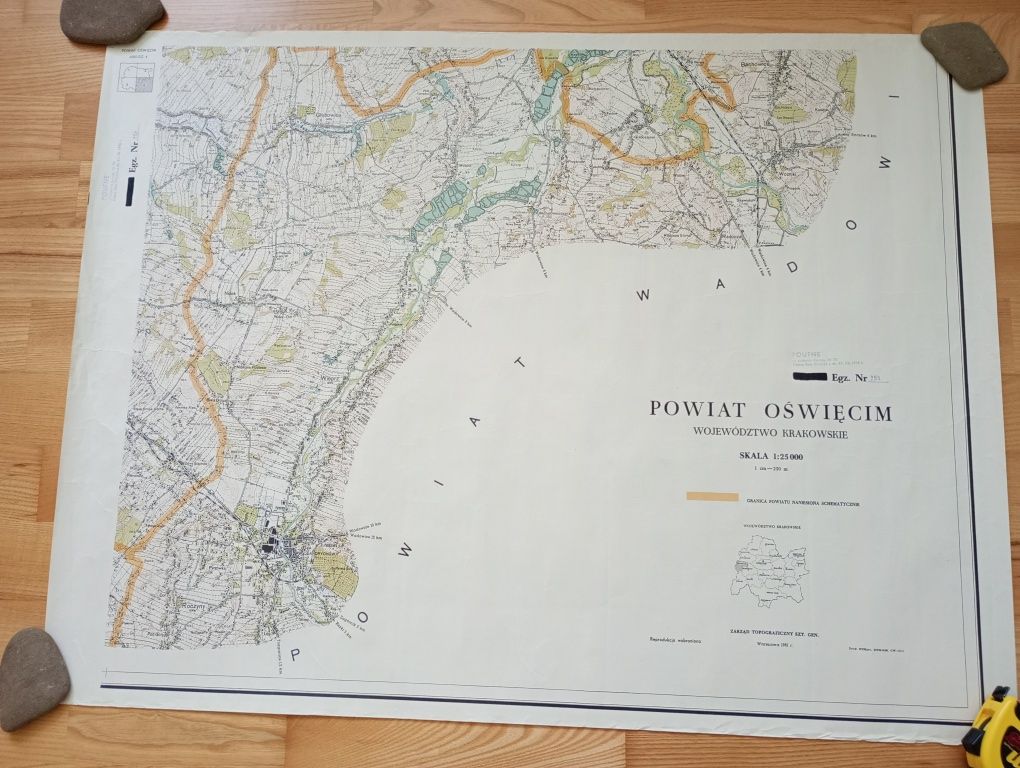 Mapa topograficzna powiatu oświęcimskiego 1:25 000