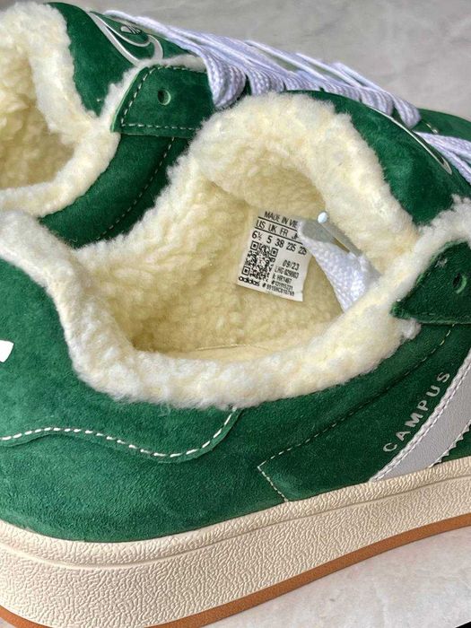 ЗНИЖКА! 40(25,5) Adidas Campus Green Fur зимові замшеві адідас кампус