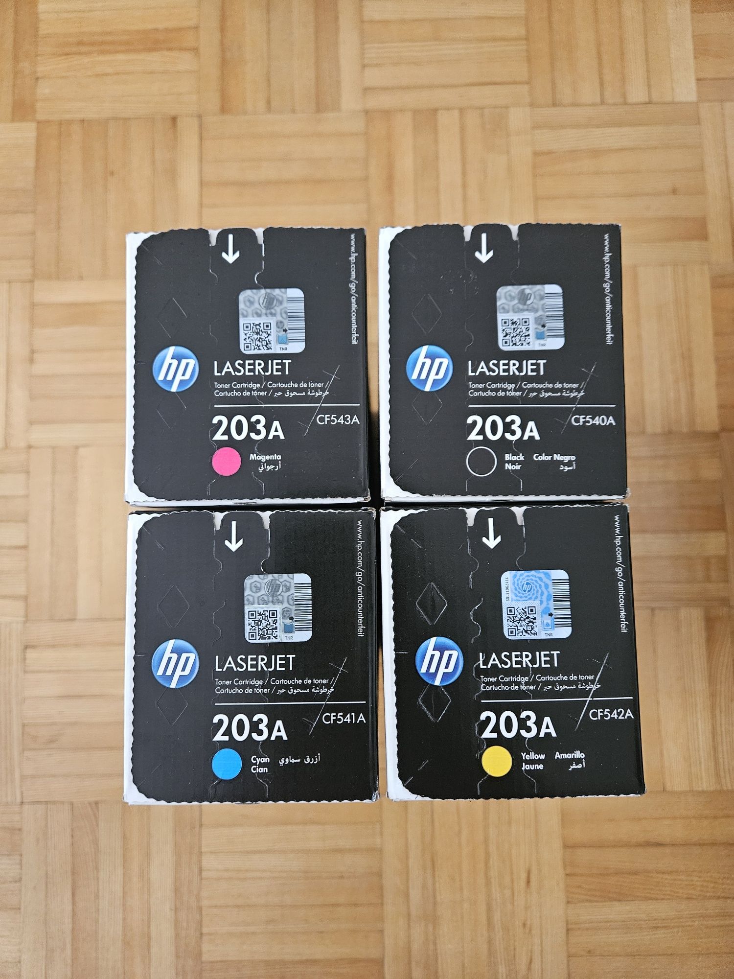 Zestaw tonerów hp203a nowe