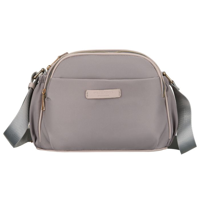 nylonowa listonoszka damska w szarym kolorze, zamykana suwakiem