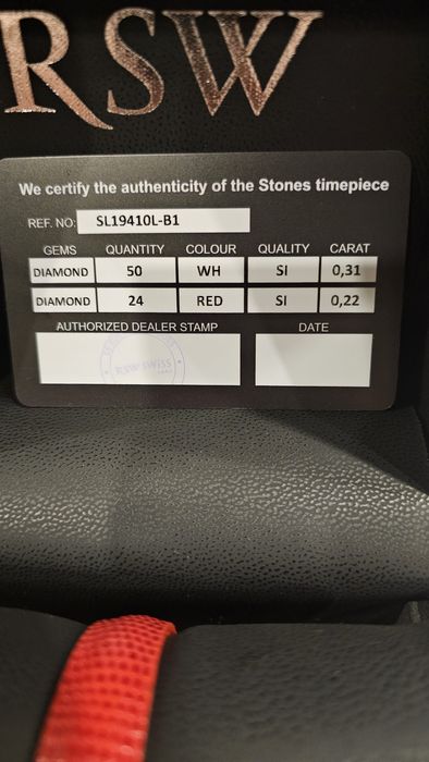 Damski zegarek z diamentami, szwajcarski marki RSW