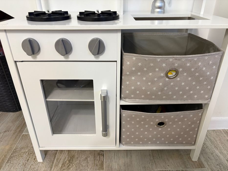 KINDERPLAY DREWNIANA kuchnia dziecięca styl vintage światło używana