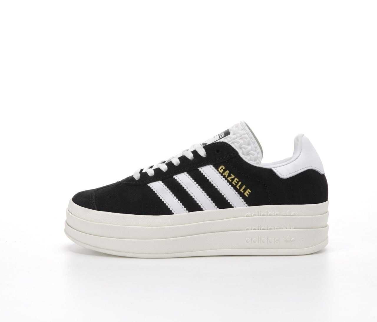 Женские кроссовки Adidas Gazelle Bold Black White 36-40 Новинка Сезона