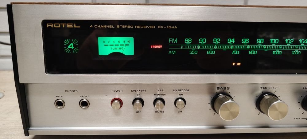 Amplituner Quadro stereo ROTEL RX-154A. Vintage