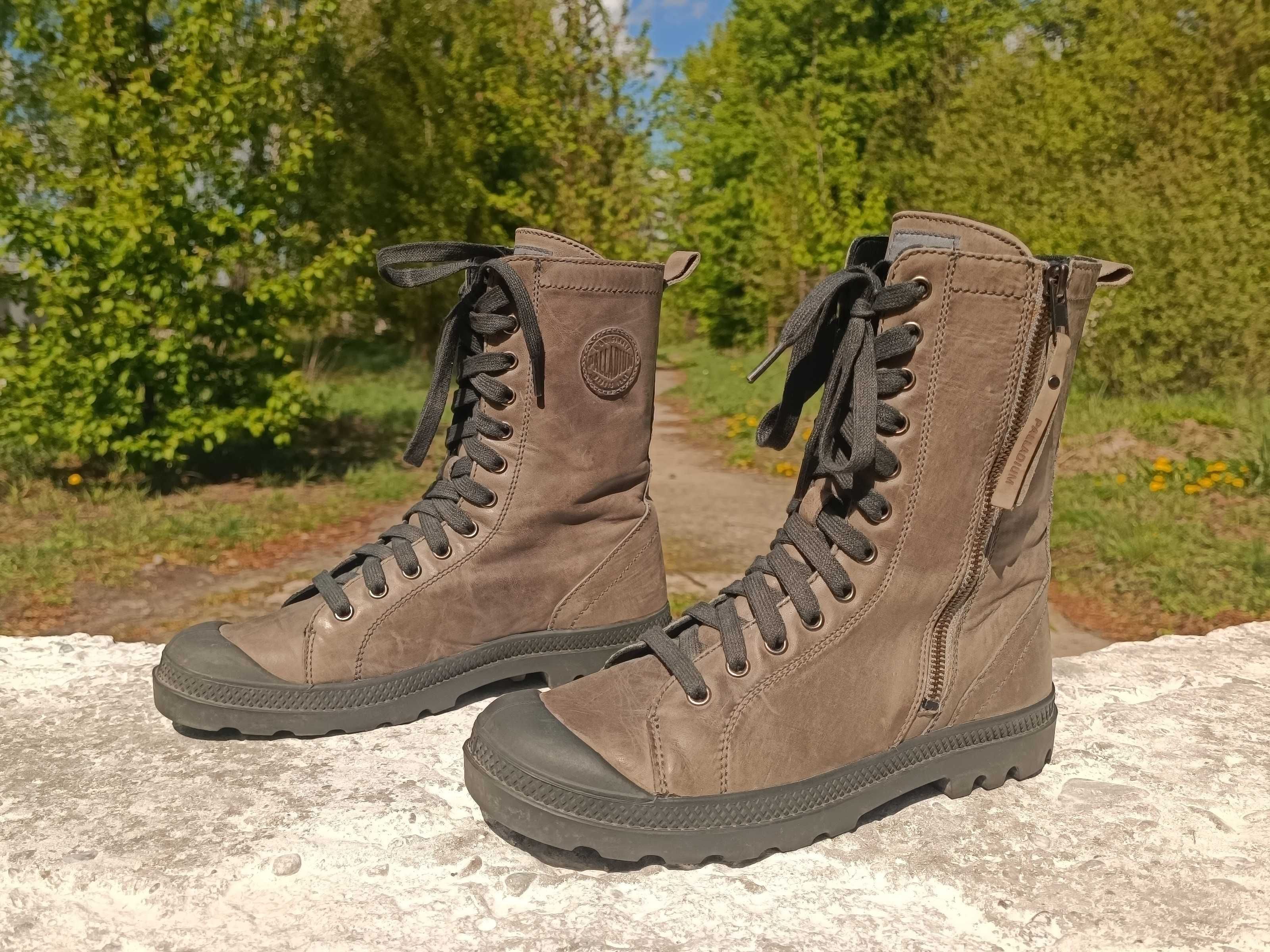 Жіночі шкіряні демісезонні черевики Palladium Pampa Hi Rise L Zip