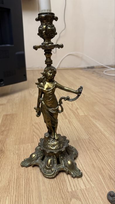 Mosiężne świeczniki zestaw 3