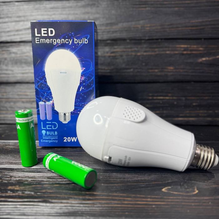 ‼️Акумуляторна лампочка  20W Led Аварійна , працює без світла ‼️