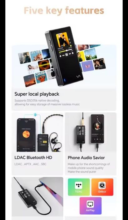 mp3 плеєр hifi dac Bluetooth трансмітер Новий