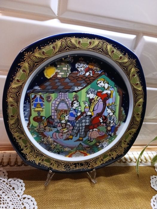 Patera Rosenthal Bjorn Winblad swiateczna kolekcjonerska talerz kobalt