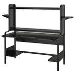 Biurko gamingowe IKEA FREDDE, czarny, 140/185x74x146 cm