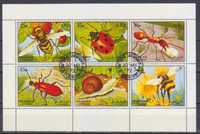 Znaczki Sharjah - Pszczoły, owady, arkusik