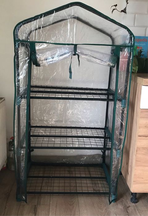 Szklarnia ogrodowa na balkon regał warzywniak foliak na dobiczki