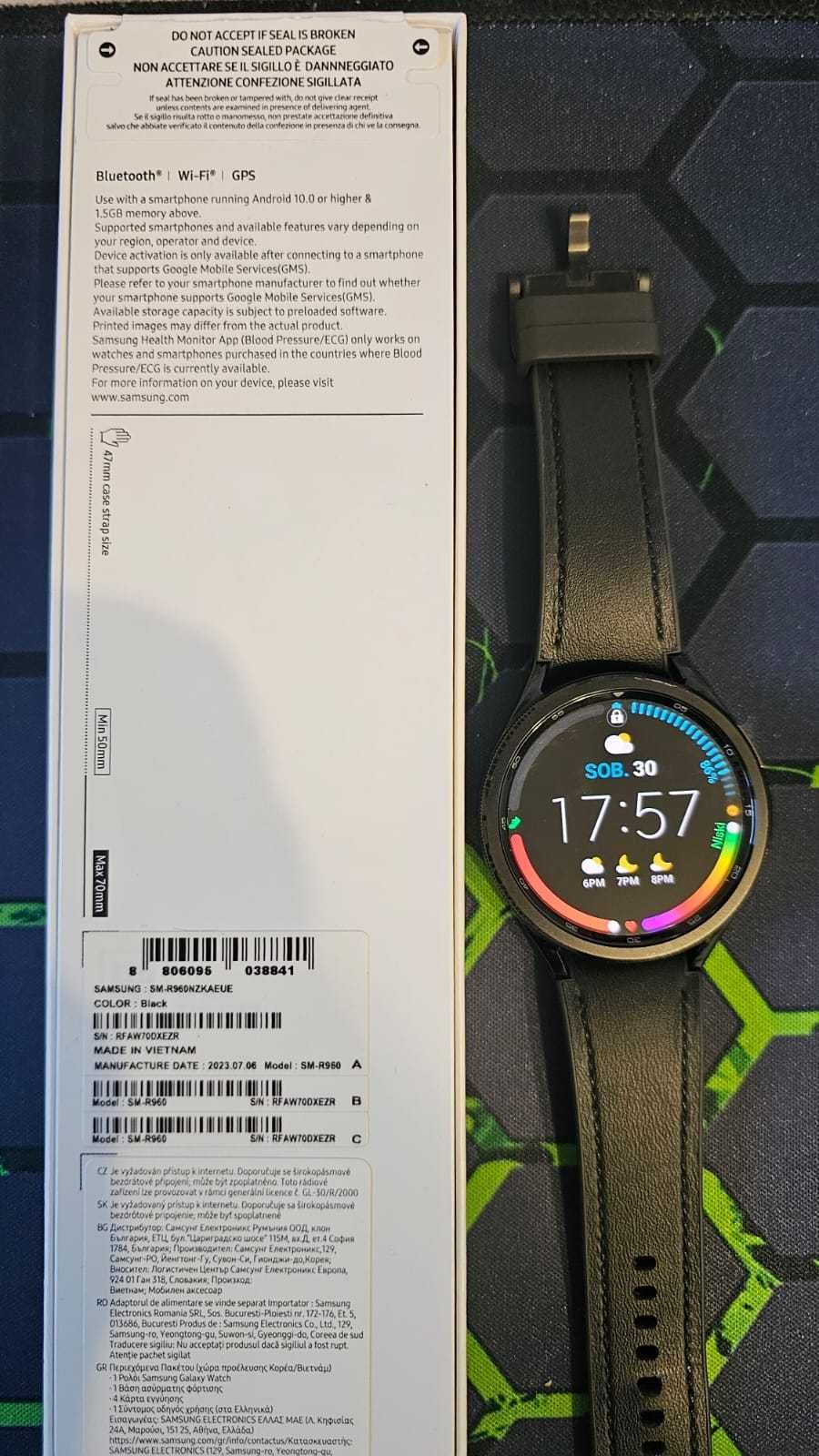 Zegarek samsung galaxy watch 6 classic 47mm + paski 1,5roku gwarancji