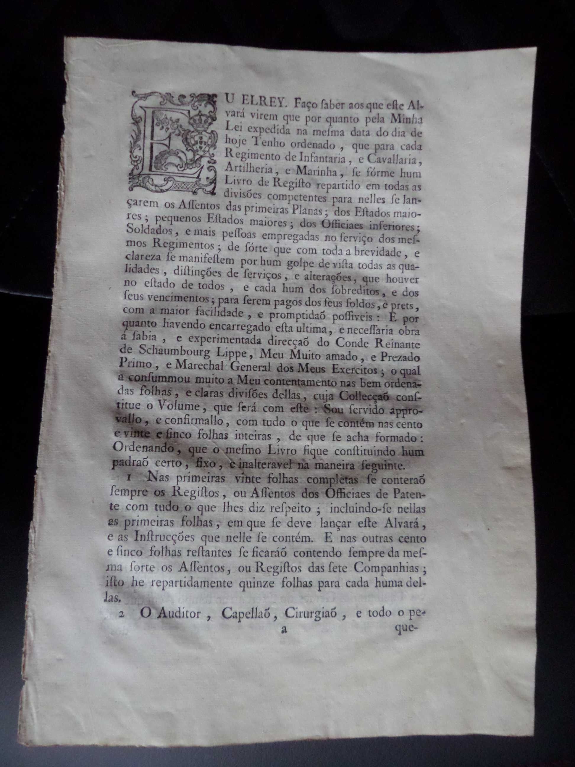 Documento :  Alvará Rei  D. José  1763