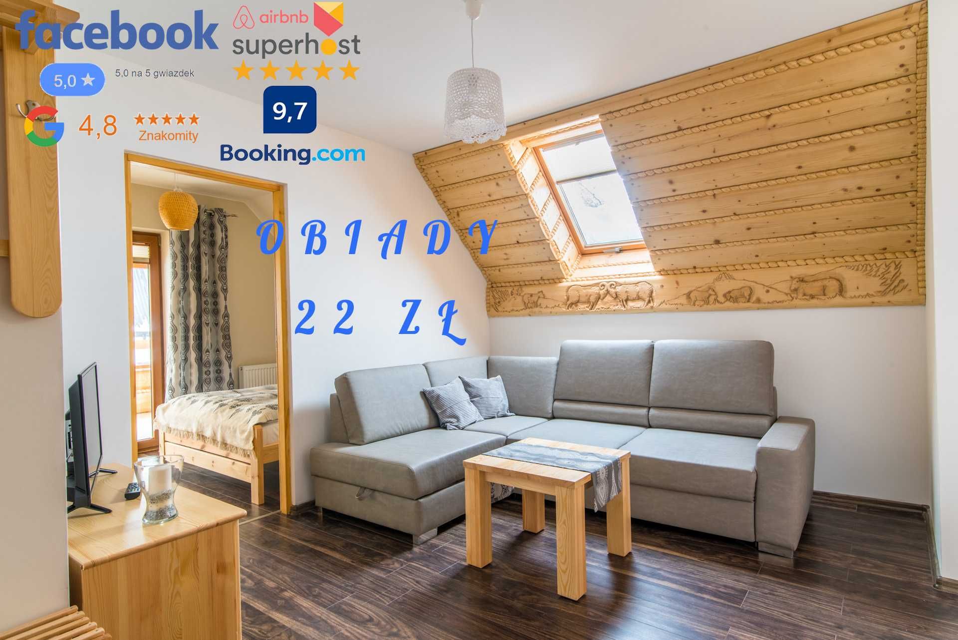 Apartamenty Zakopane Najbliższe Szlaki 350m ! WOLNE ! OBIADY 25ZŁ