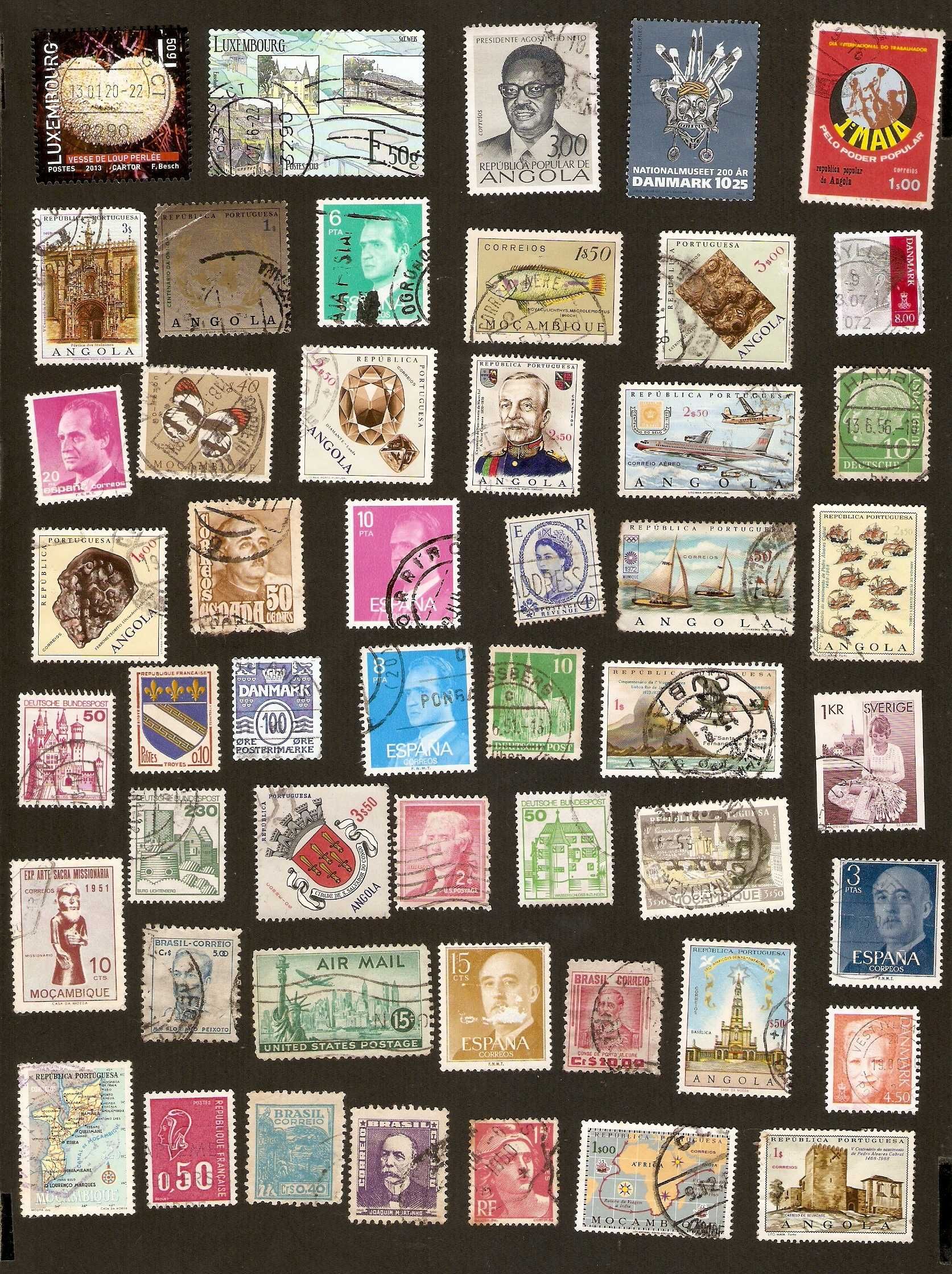 Lote de 50 selos Estrangeiros & Ex-colónias
