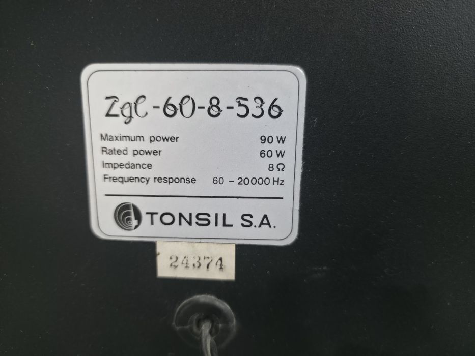 Kolumny Głośnikowe Tonsil ZgC-60-8-536 (60W, 8 Ohm) – Sprawne!