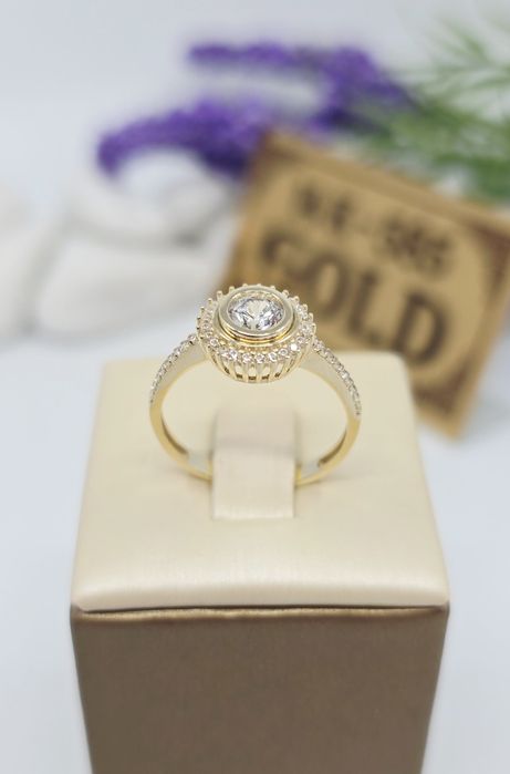 Złoty pierścionek z oczkiem próba 585 14k