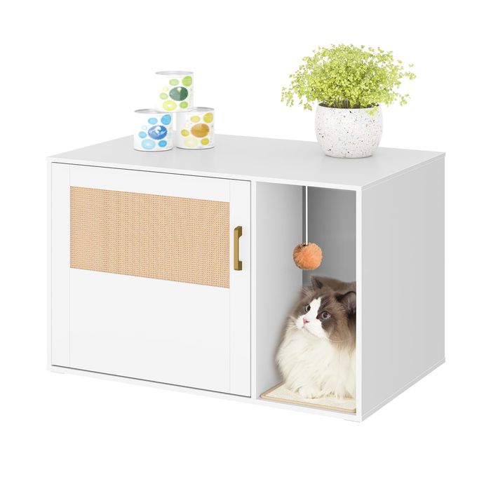 Szafka na kuwetę dla kota domek stolik boczny BOHO 50x80x50 cm WADA