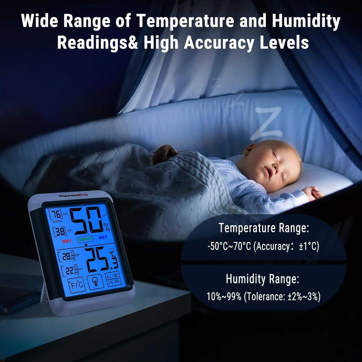 ThermoPro TP55 Cyfrowy termometr. Monitor temperatury i wilgotności