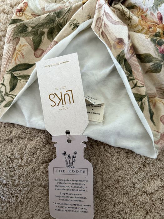 Turban LooksbyLuks The Roots nowy z metką beż organiczna bawełna gots