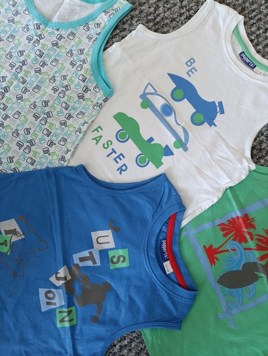 Zestaw 4szt.Koszulki na naramkach dla chłopca roz.122/128