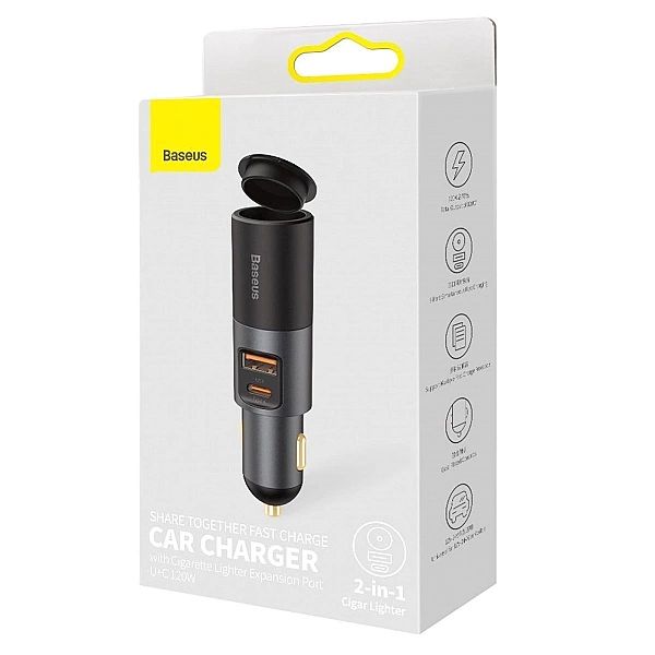 Baseus Share Together ładowarka samochodowa USB / USB Typ C / gniazdo