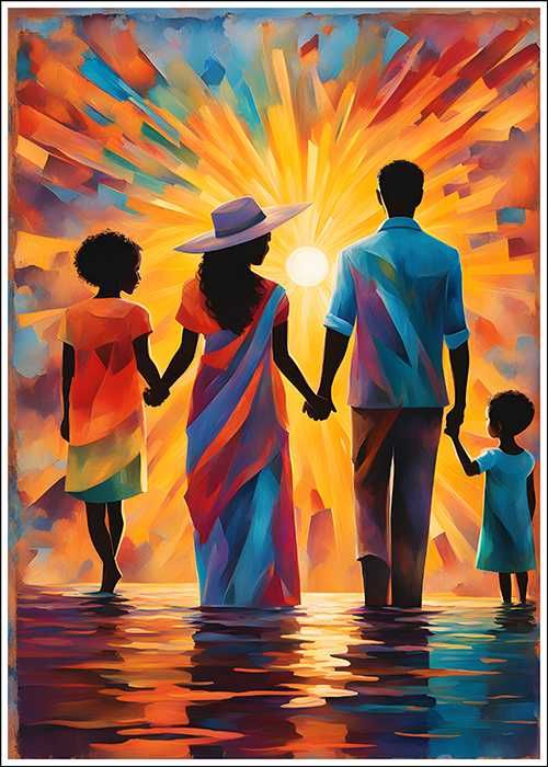 Plakat rodzina w krainie słońca - 50x70cm