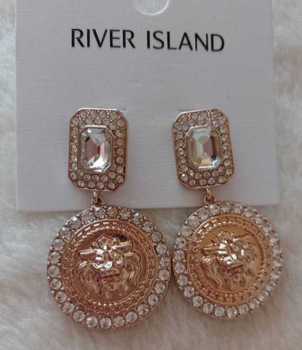 RIVER ISLAND/Bogato zdobione kolczyki wieczorowe z Londynu, NOWE