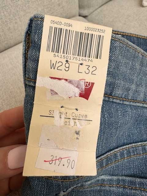Levis levi's spodnie damskie dżinsy jeansy 29/32 niebieskie nowe