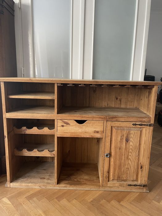 Drewniany barek w stylu rustykalnym lite drewno