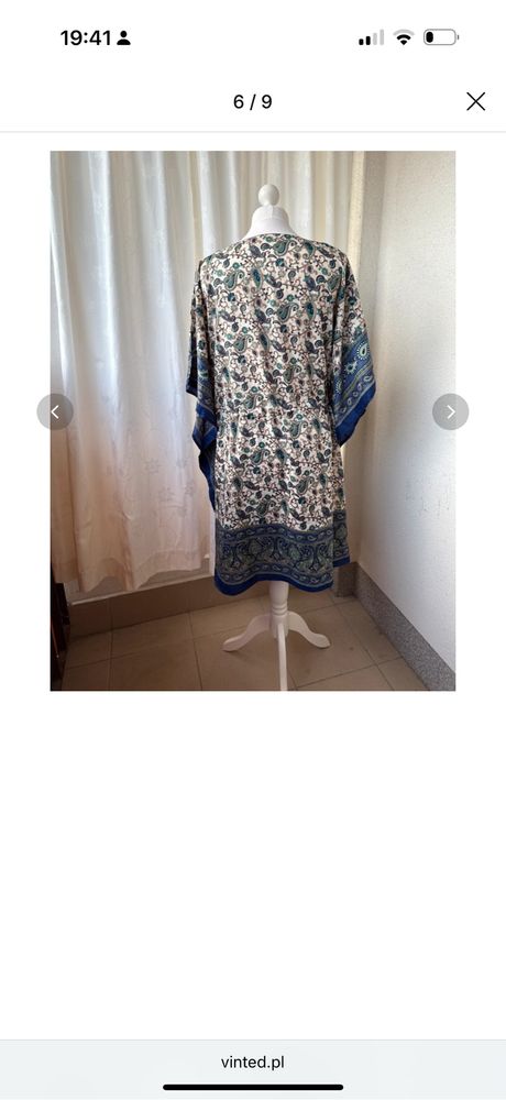 Tunika 100% wiskoza wiazana w pasie one size boho chic