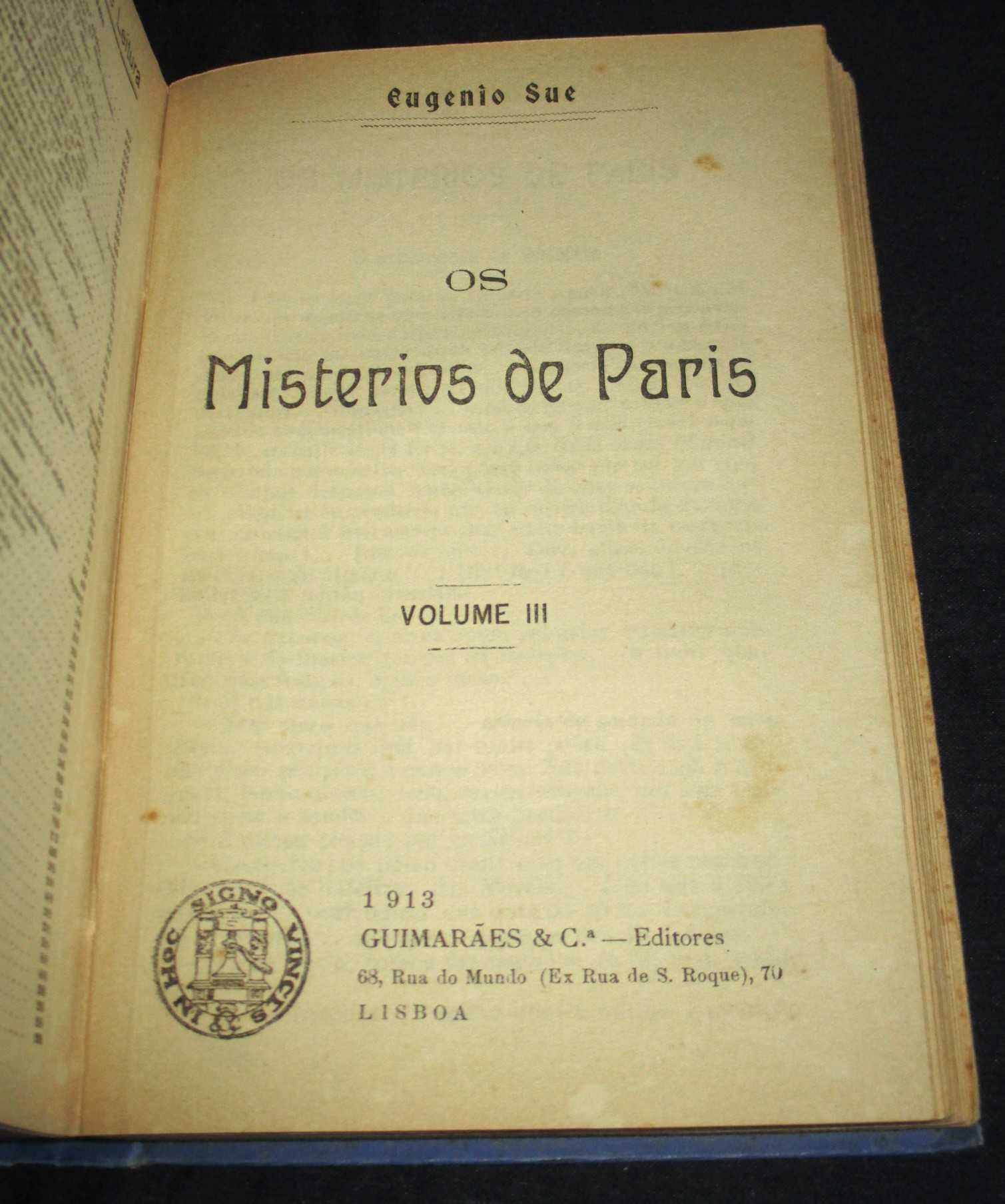 Livro Os Mistérios de Paris Eugenio Sue