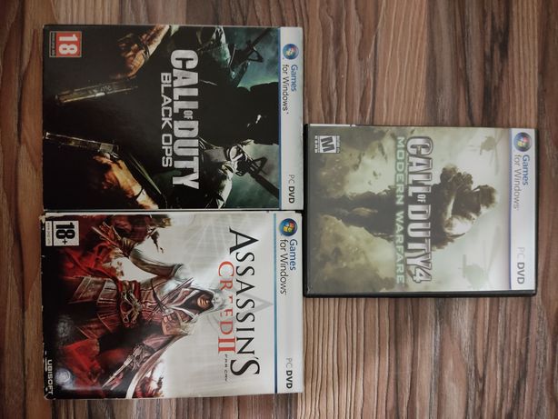 Диски Call of Duty MW4, Call of Duty Black ops, Assassin's Creed 2