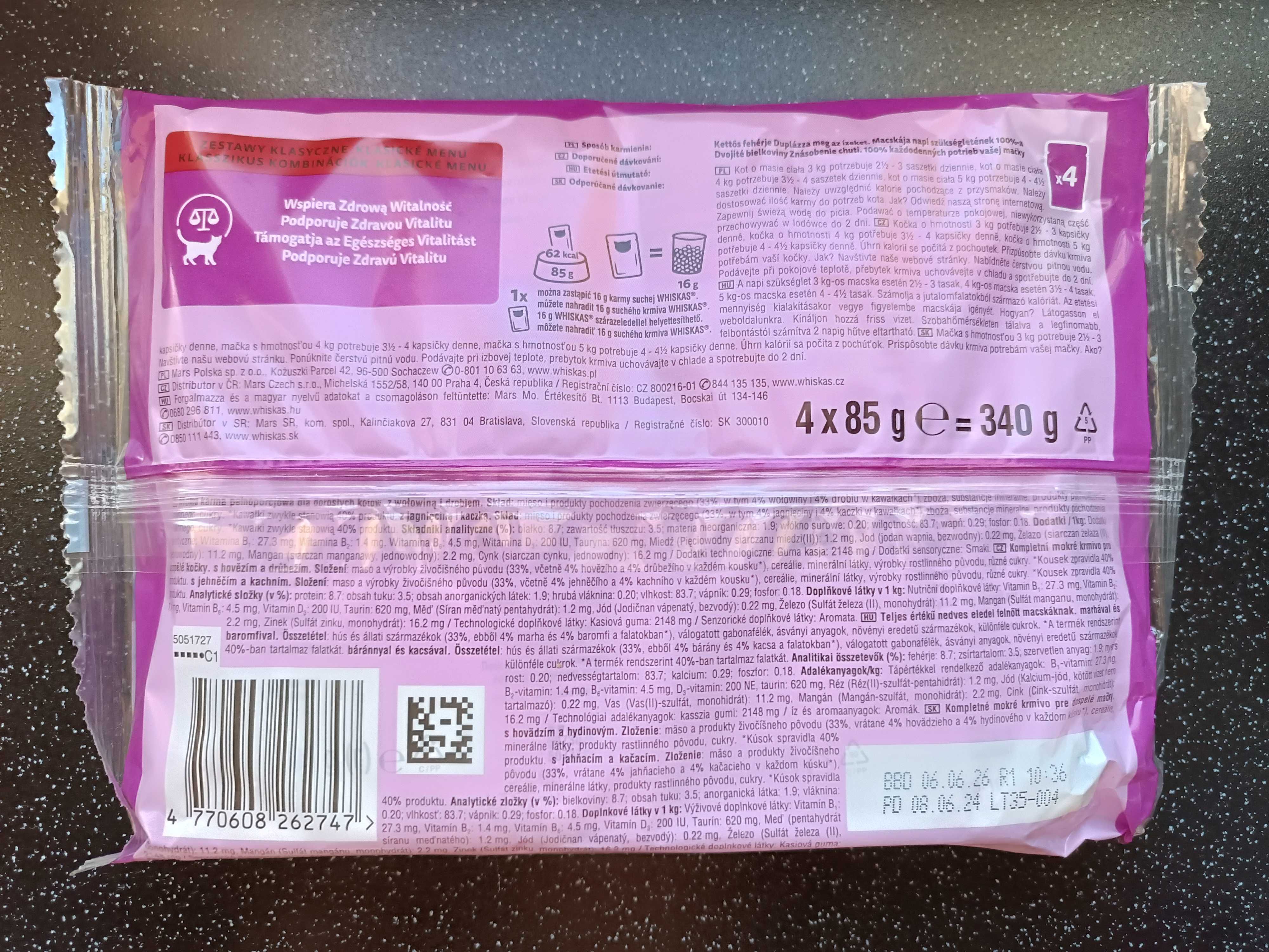 Whiskas Duo zestaw klasyczny.