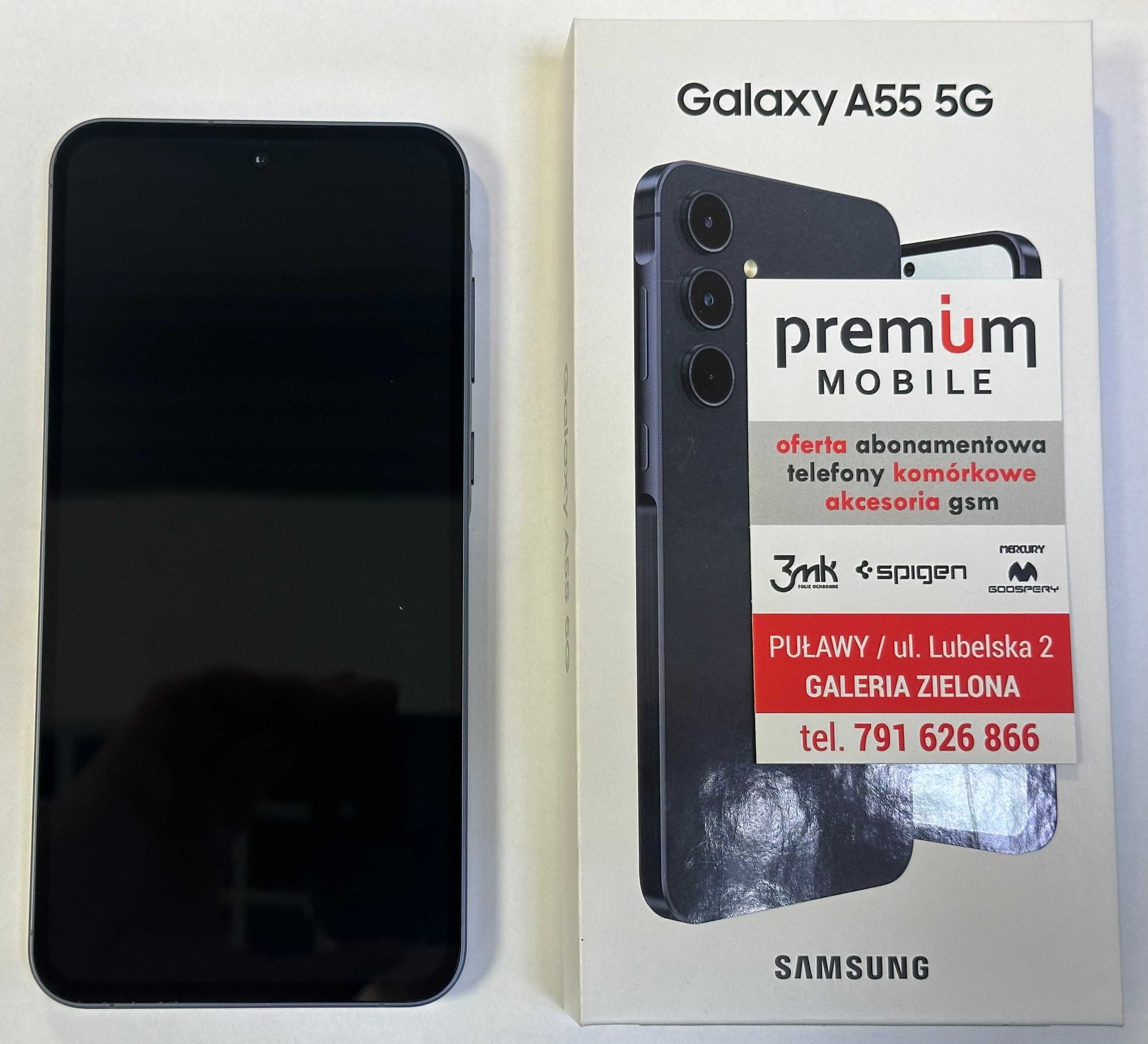 Samsung A55 5G, 256GB, Kolor:Granatowy, NOWY, PREMIUM MOBILE Puławy